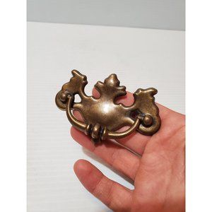 Vintage Salvaged metal Chippendale Batwing Drawer Pull Centre Mounting H…